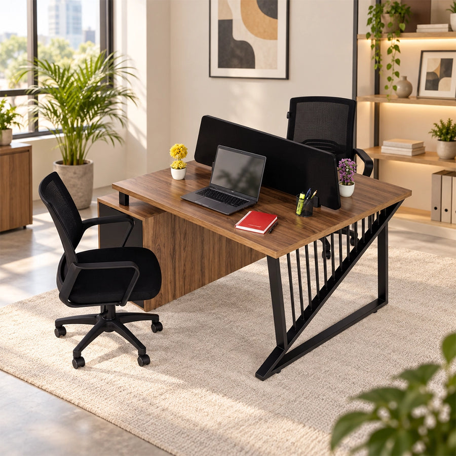 Bavel WorkStation Team for 2 Person, with Partition and with Side Storage