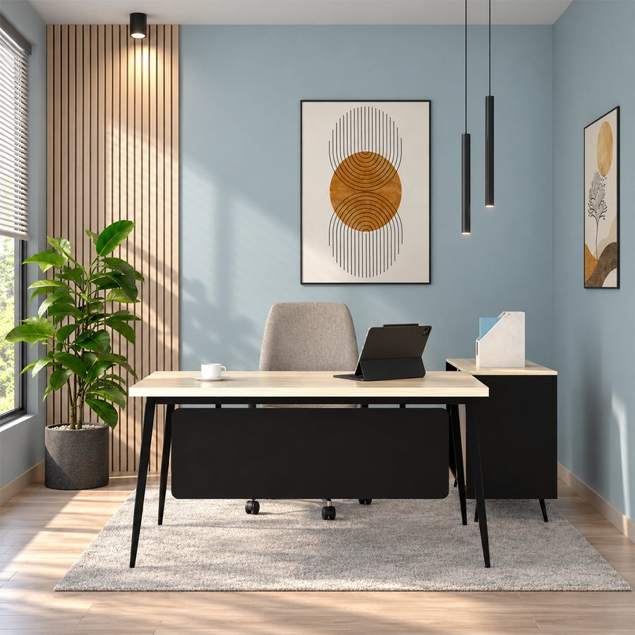 Creek Manager Table With Side Rack