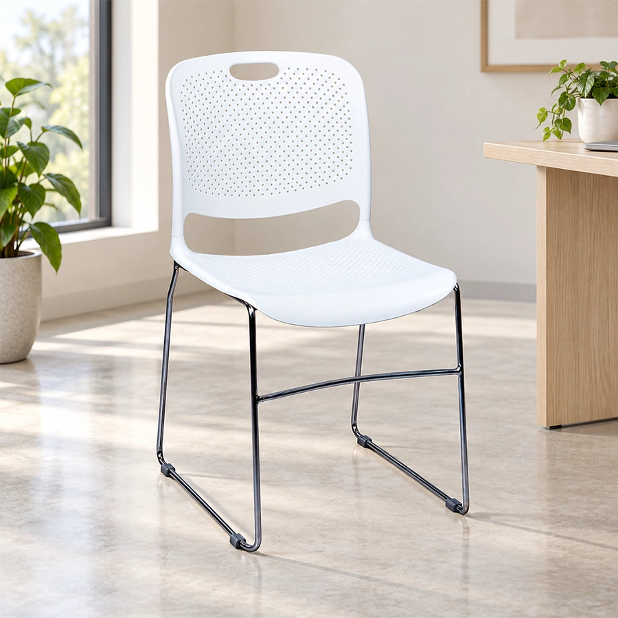 Smart White Visitor Chair