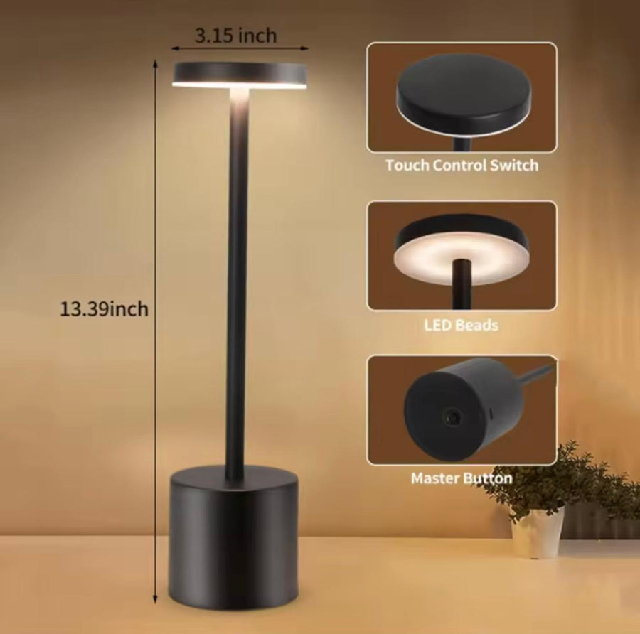 D-6 Black Rechargeable touch Retro Lamp