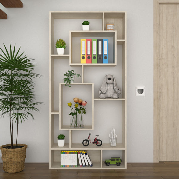 White Bavel Floor Book Shelve